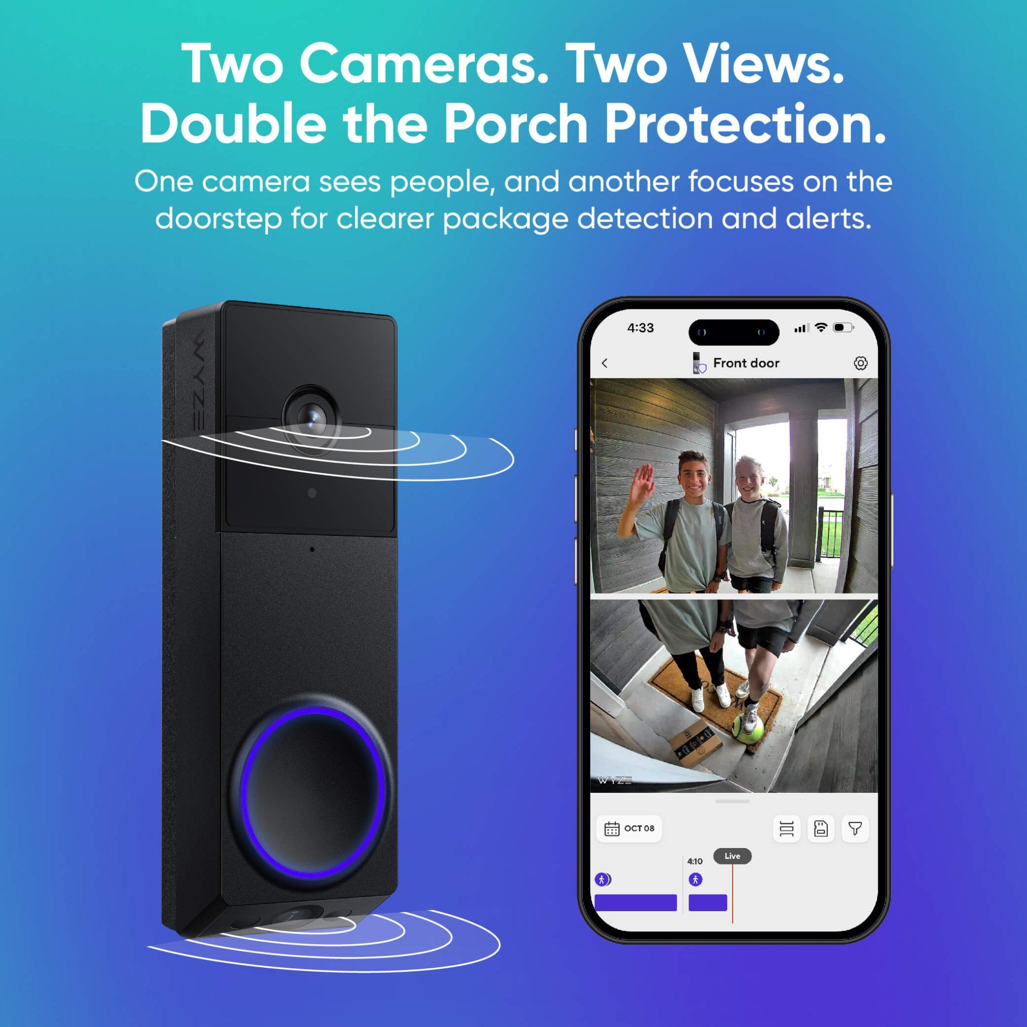 Alternative view of (Refurbished) Wyze Duo Cam Battery Doorbell
